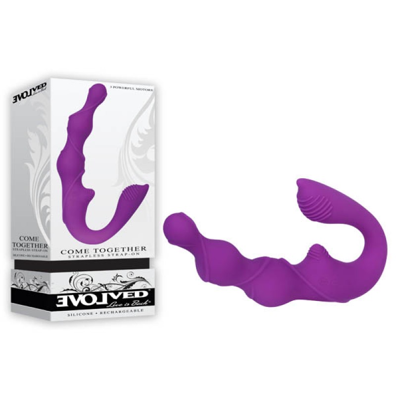 Come Together Vibrating Strapless Strap-on  - Purple